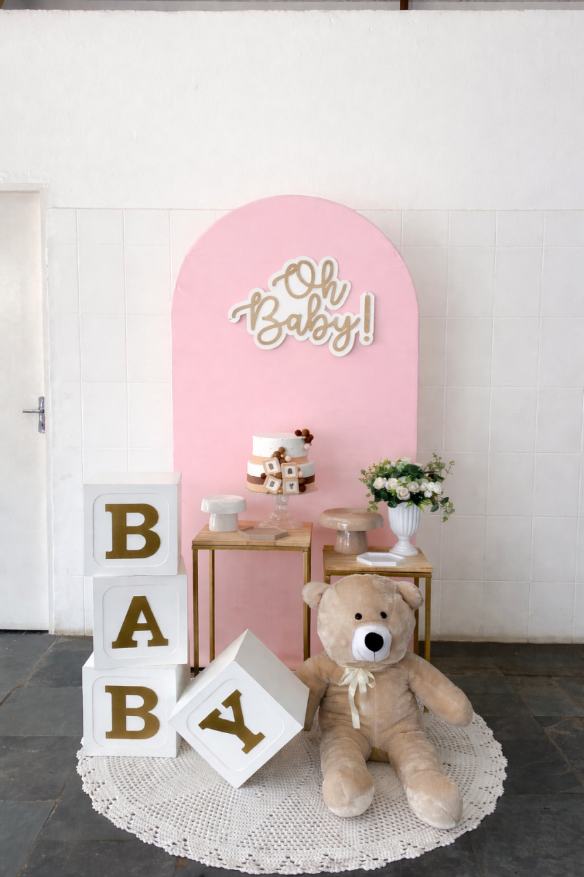 Chá de Bebê- Baby- Rosa - AC Festas Pegue e Monte