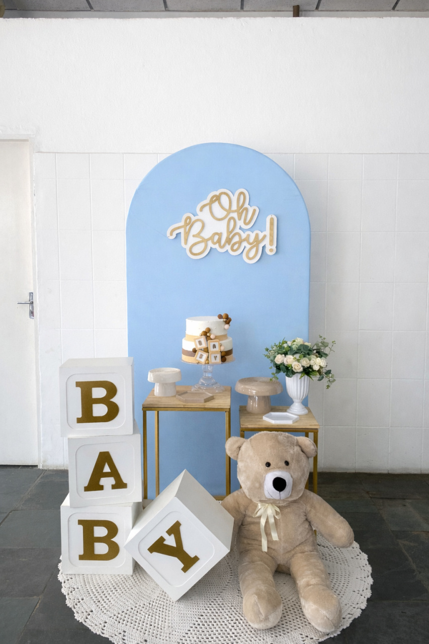 Chá de Bebê- Baby- Azul - AC Festas Pegue e Monte
