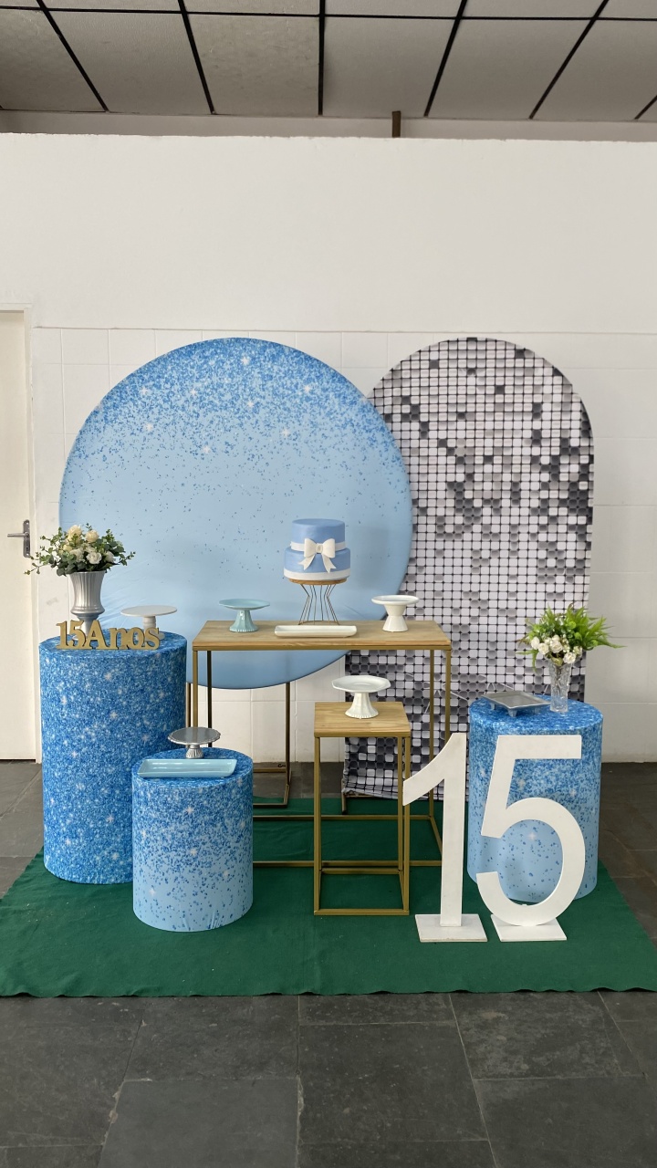 15 Anos Azul E Prata- Diamante - AC Festas Pegue e Monte