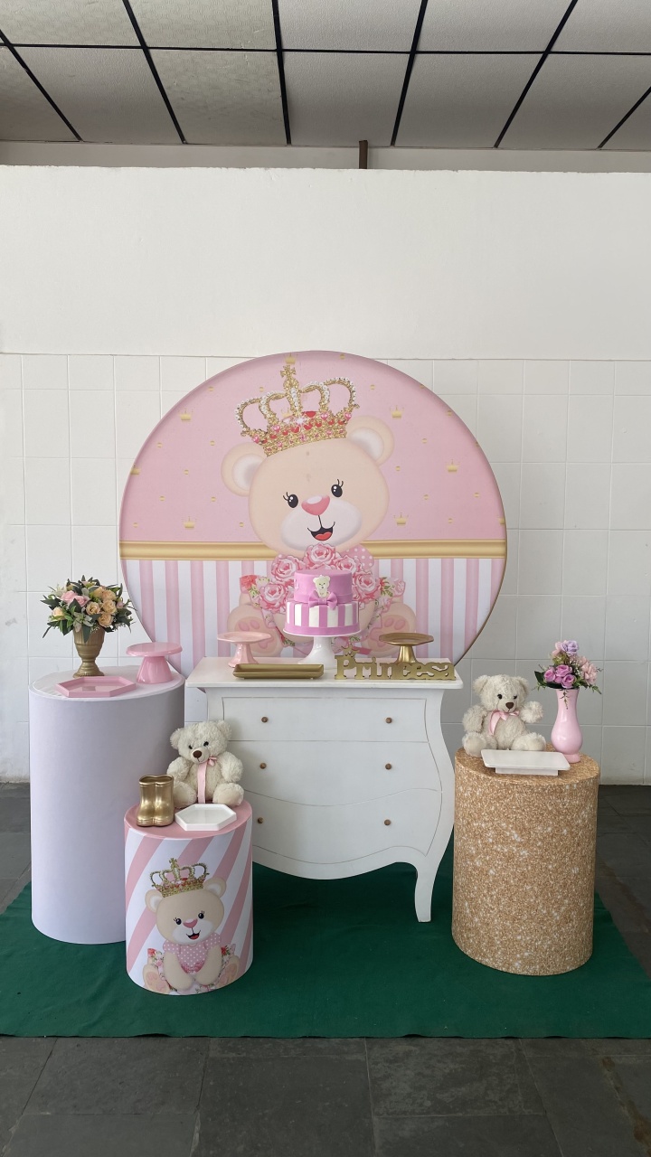 Ursa Princesa- Ouro - AC Festas Pegue e Monte