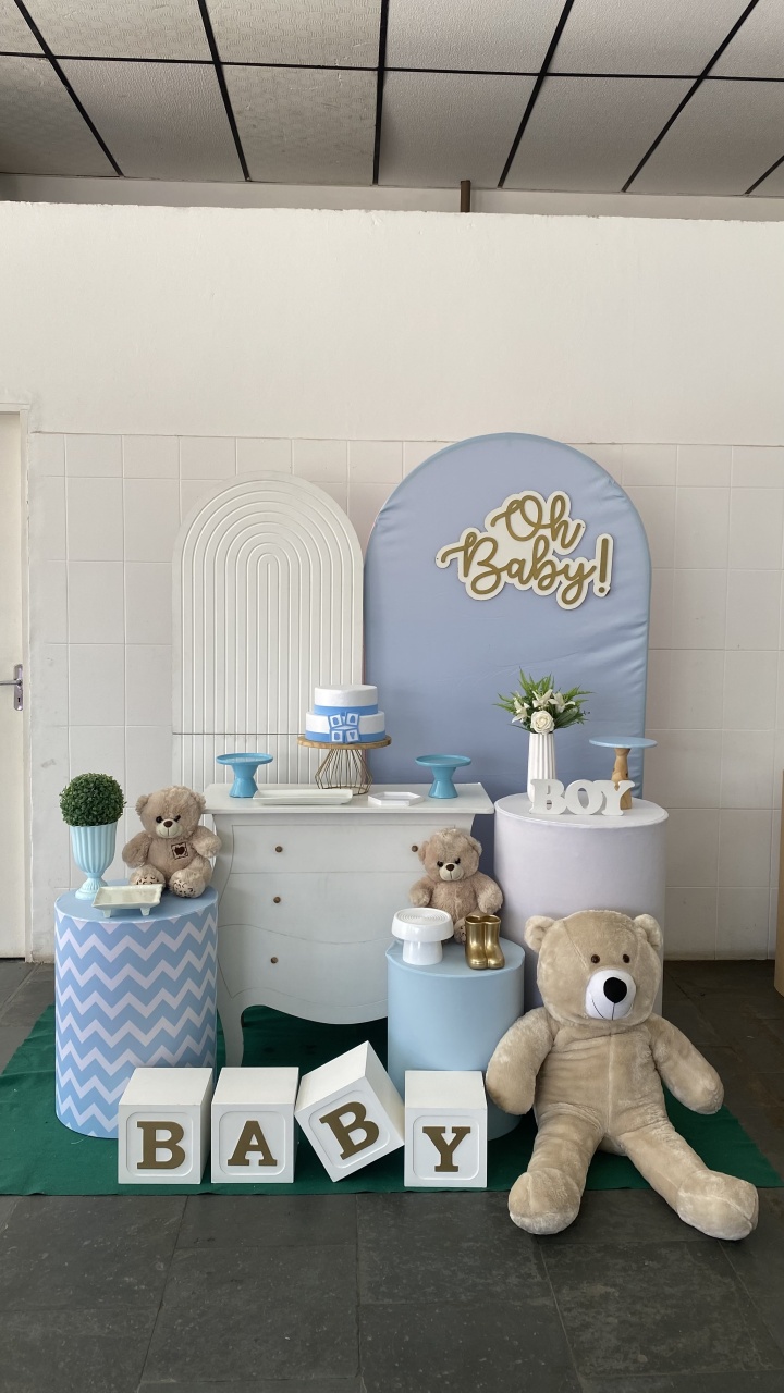 Oh Baby- Romano Azul E Branco - AC Festas Pegue e Monte
