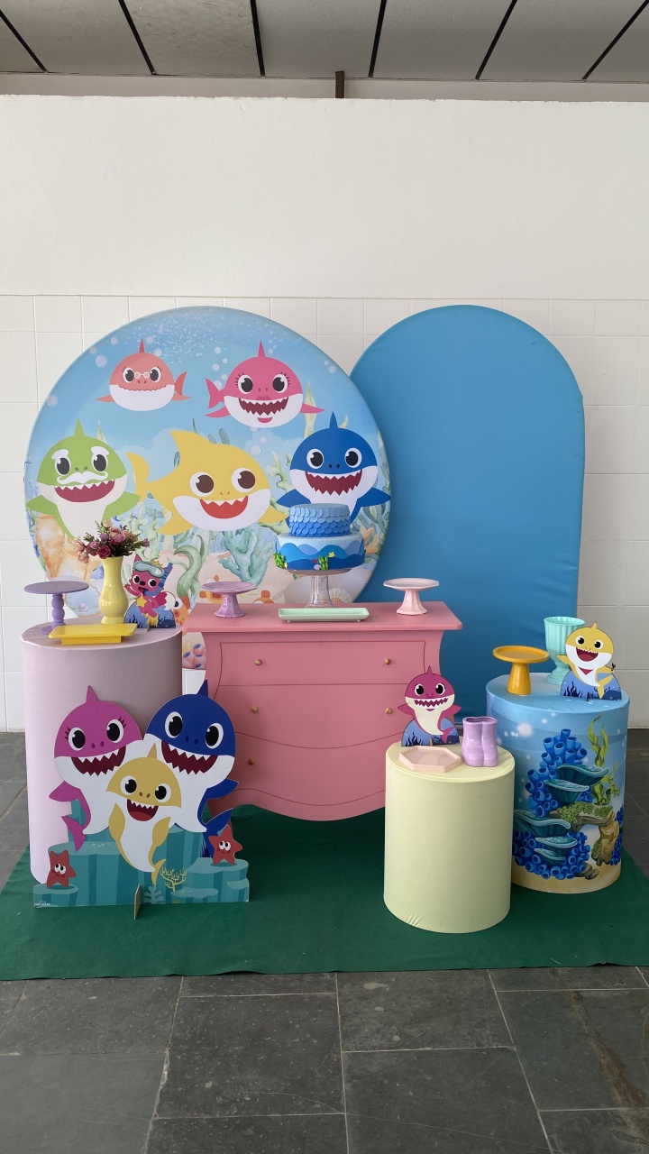 Baby Shark Menina- Diamante - AC Festas Pegue e Monte