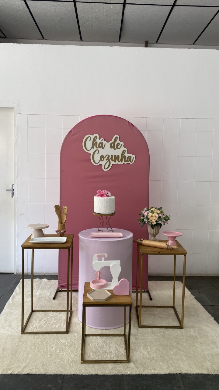 Chá de Cozinha- Rosê Com Um Cilindro - AC Festas Pegue e Monte