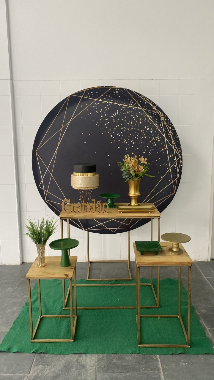 Verde E Dourado- Mesas Vazadas - AC Festas Pegue e Monte