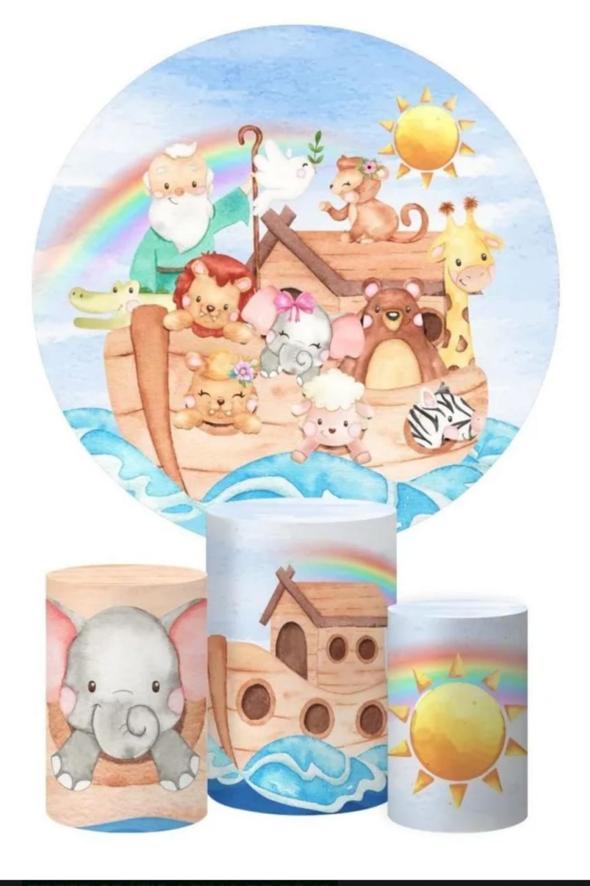 Kit Pegue Monte Ouro Com Escadinha Arca de Noé - Happy fest locações 