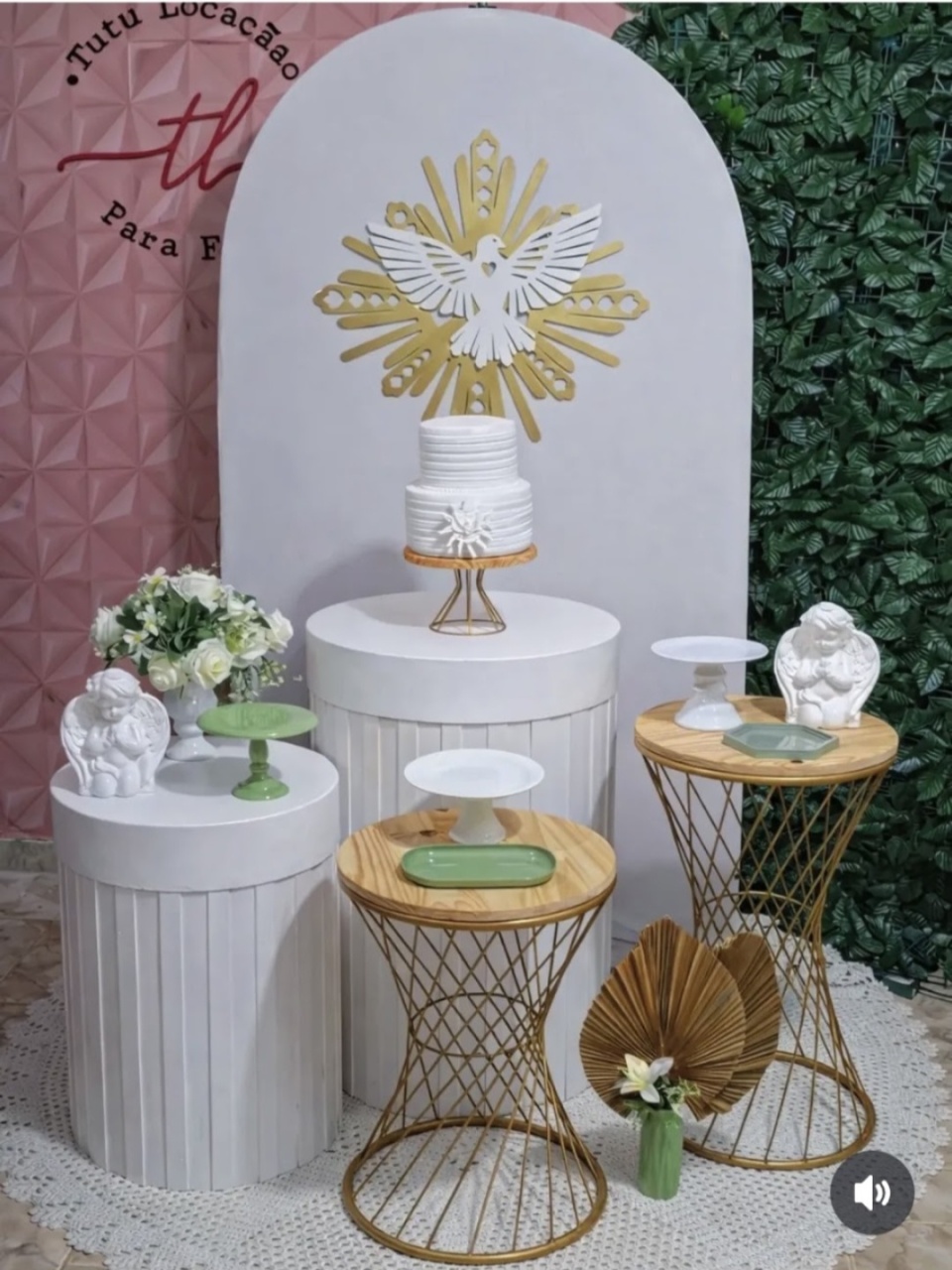 Batizado Ripado Dourado - Tutu Locação 