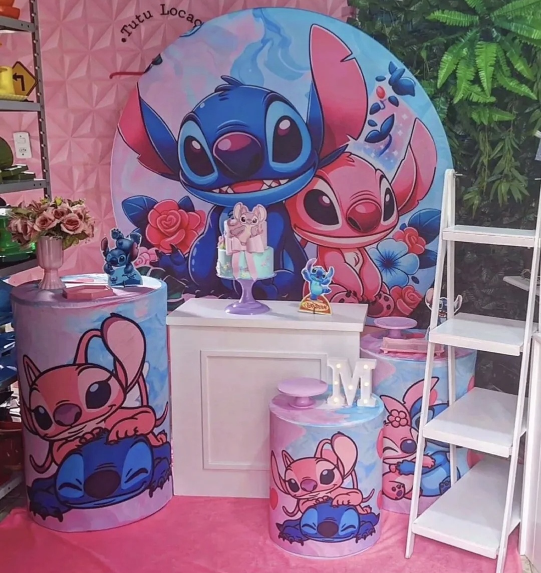 Stitch Vai Ter Festa Rosa - Tutu Locação 