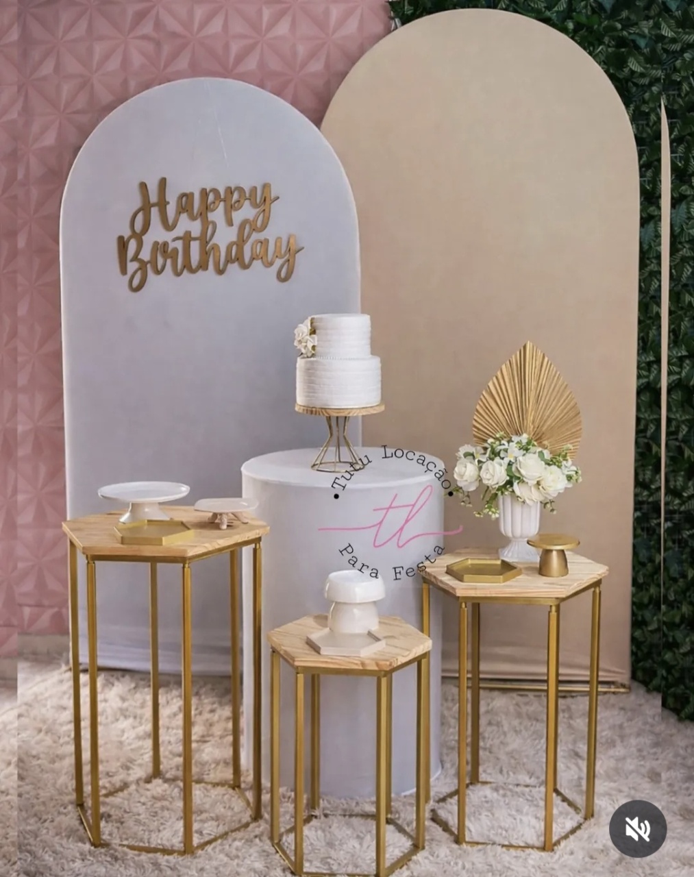 Adulto Heppybirtdey Dourado Branco E Bege - Tutu Locação 