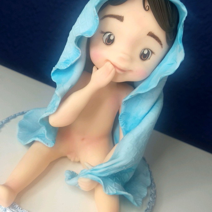 Topo de Bolo Bebe Toalha - Cantinho dos sonhos 