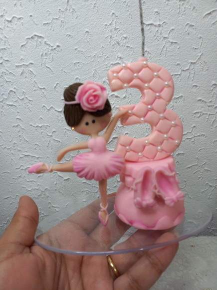 Vela Bailarina Em Biscuit Festas - Cantinho dos sonhos 