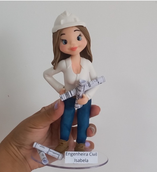 Boneca Arquiteta Em Biscuit - Cantinho dos sonhos 