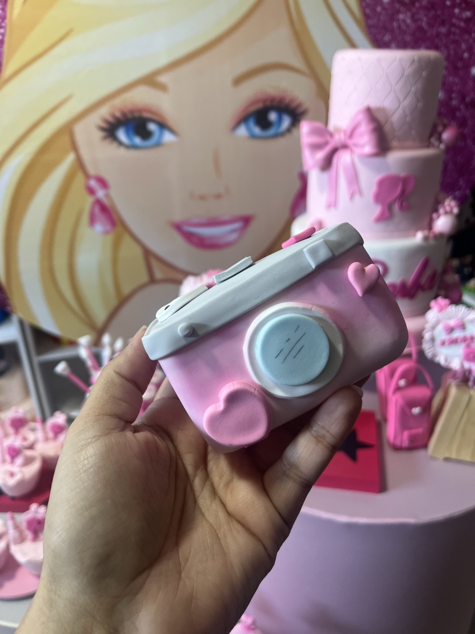 Câmera Fotográfica Fake Barbie - Cantinho dos sonhos 