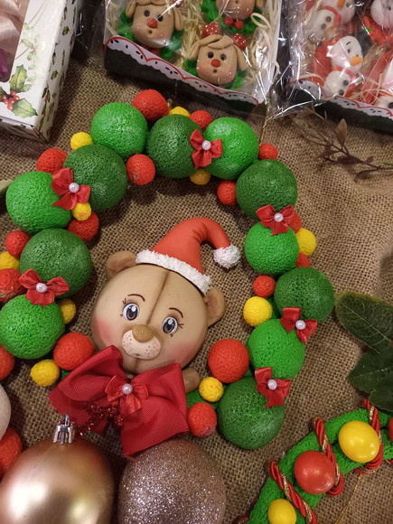 Guirlanda Em Biscuit Unidade Decoracao Mesa de Natal - Cantinho dos sonhos 