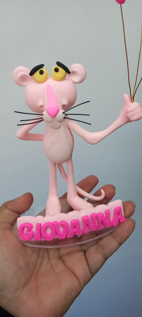 Topo Pantera Cor de Rosa - Cantinho dos sonhos 