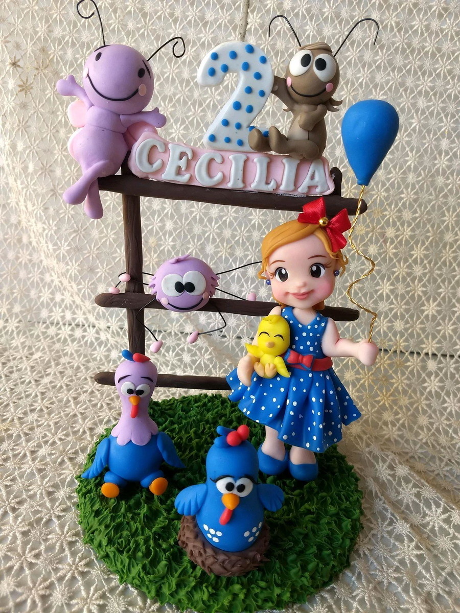 Topo Cenário Galinha Pintadinha Biscuit - Cantinho dos sonhos 