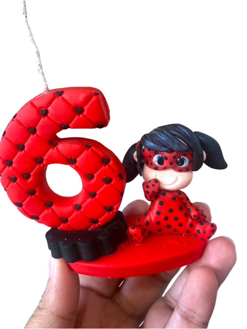 Vela Em Biscuit Lady Bug - Cantinho dos sonhos 