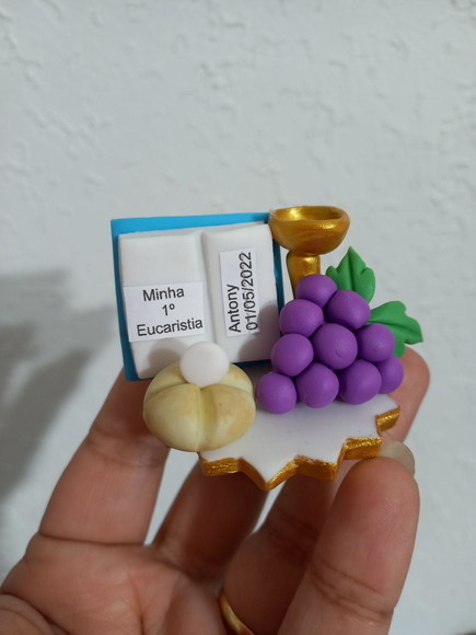 Lembranca Em Biscuit Eucaristia Primeira Comunhao Lembranca Catolica - Cantinho dos sonhos 