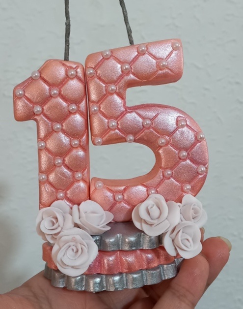 Vela 15 Rose E Prata - Cantinho dos sonhos 