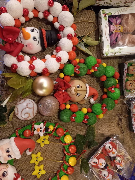 Guirlanda Em Biscuit Unidade Decoracao Natalina - Cantinho dos sonhos 