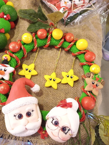 Guirlanda Em Biscuit Unidade Bonecos de Natal - Cantinho dos sonhos 