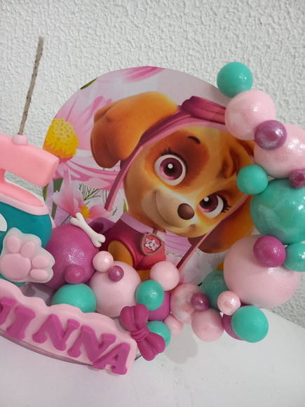 Topo de Bolo Patrulha Canina Skye - Cantinho dos sonhos 