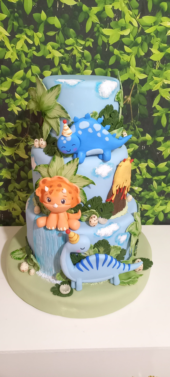 Locação Bolo Dinossauros Baby - Cantinho dos sonhos 
