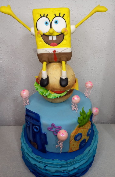 Bolo Bob Esponja Biscuit Bob - Cantinho dos sonhos 