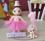 Topo de Bolo Circo Rosa - imagem 1
