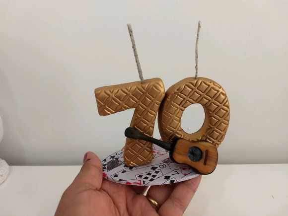 Vela Violao Em Biscuit - Cantinho dos sonhos 