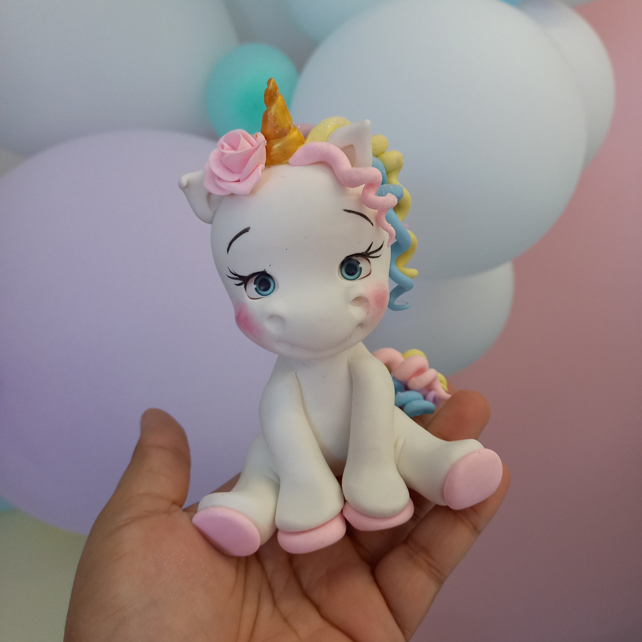 Unicornio Em Biscuit - Cantinho dos sonhos 