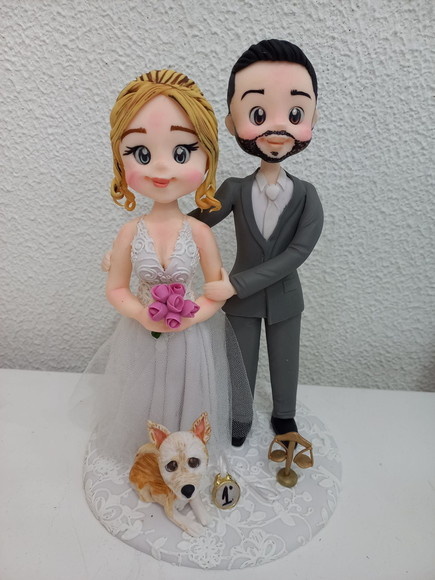 Noivinhos Personalizados Biscuit Noivinhos de Casamento - Cantinho dos sonhos 