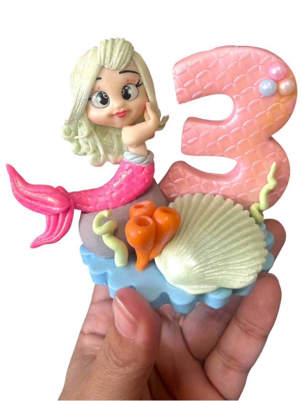 Vela Sereia Biscuit - Cantinho dos sonhos 