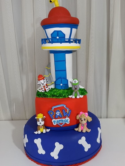 Bolo Em Biscuit Cachorrinhos Canino Bolo Cenografico - Cantinho dos sonhos 