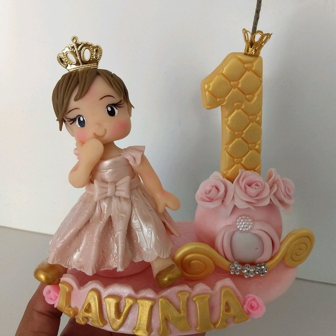 Topo de Bolo Realeza Princesa - Cantinho dos sonhos 