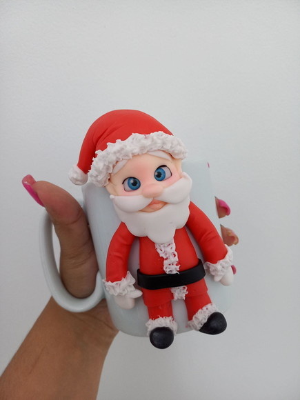 Caneca Decorada Com Biscuit Natalina Valor Unidade Caneca Presente - Cantinho dos sonhos 