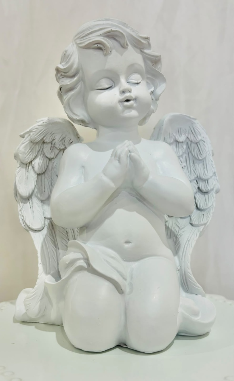 Anjinho de Cerâmica Branco 15Cm - Ateliê Festas