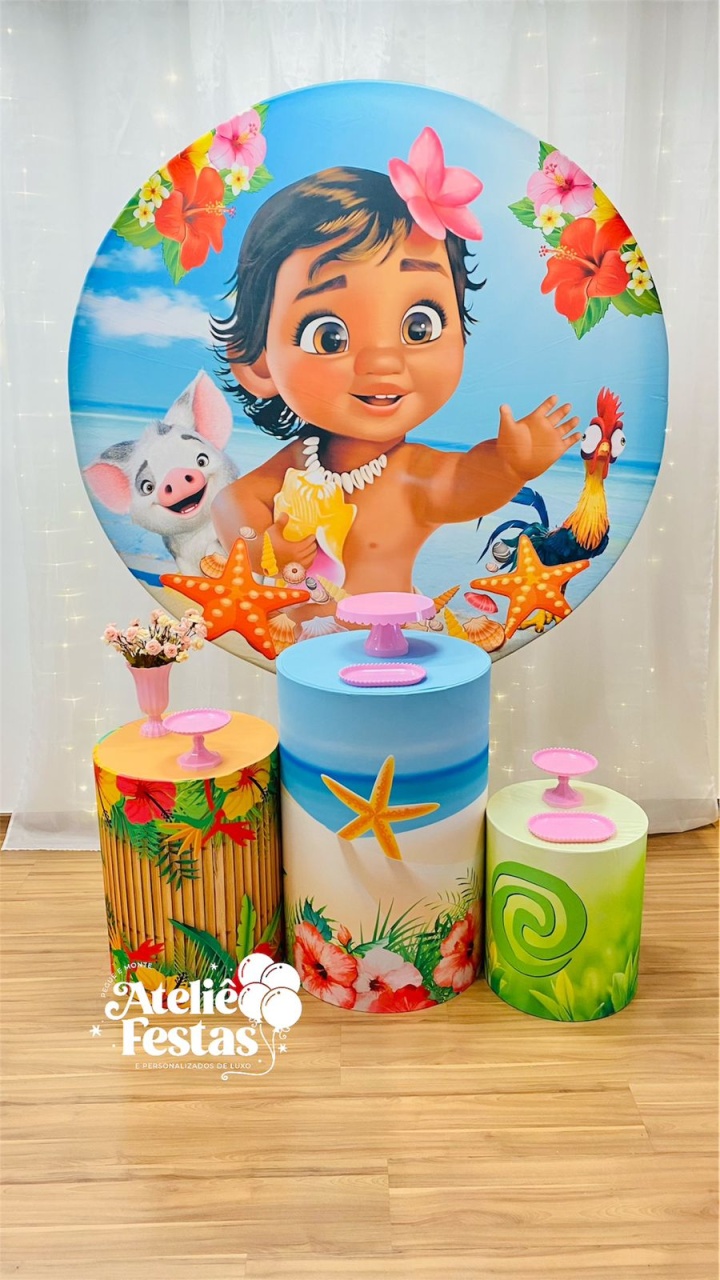 Kit Básico Moana Baby - Ateliê Festas