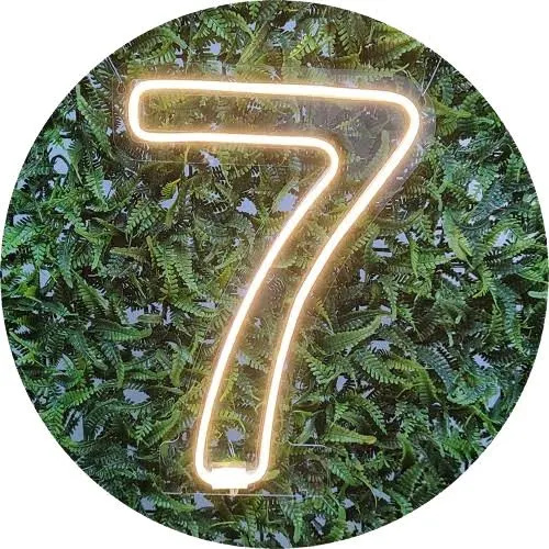 Led N° 7 Branco Quente 50Cm - Ateliê Festas