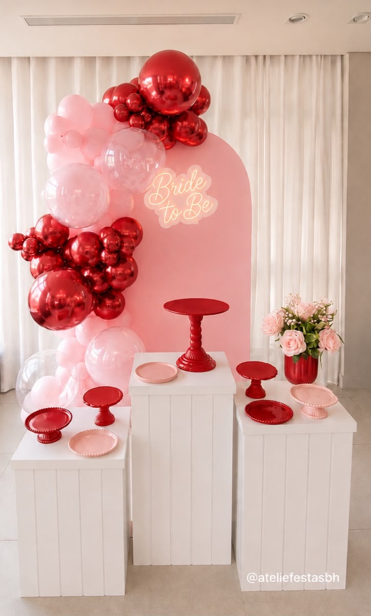 Chá de Lingerie Rosa E Vermelho - Ateliê Festas