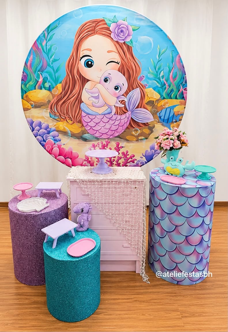 Kit Bronze Sereia Cute - Ateliê Festas