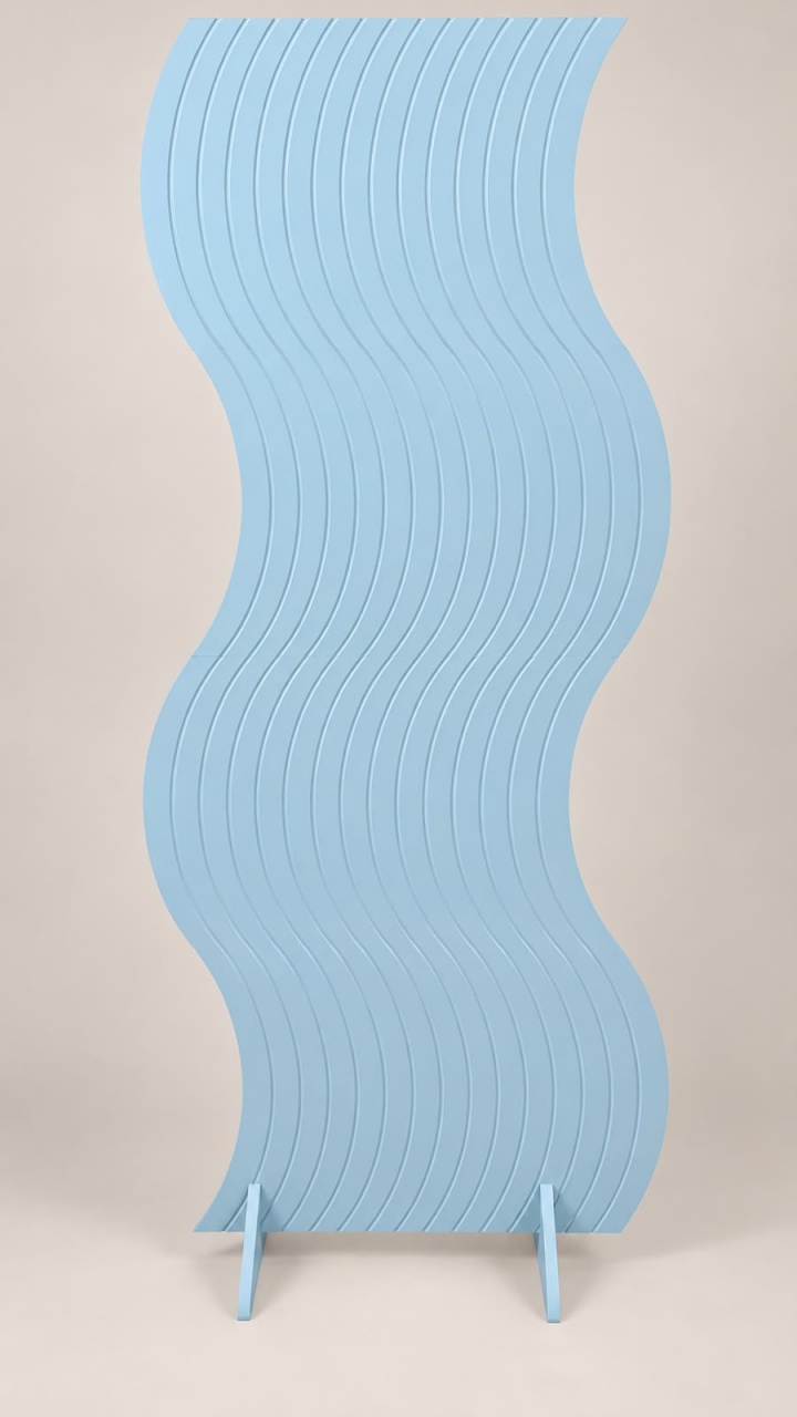 Painel Ondulado Azul Candy - Mdf Ripado - Ateliê Festas