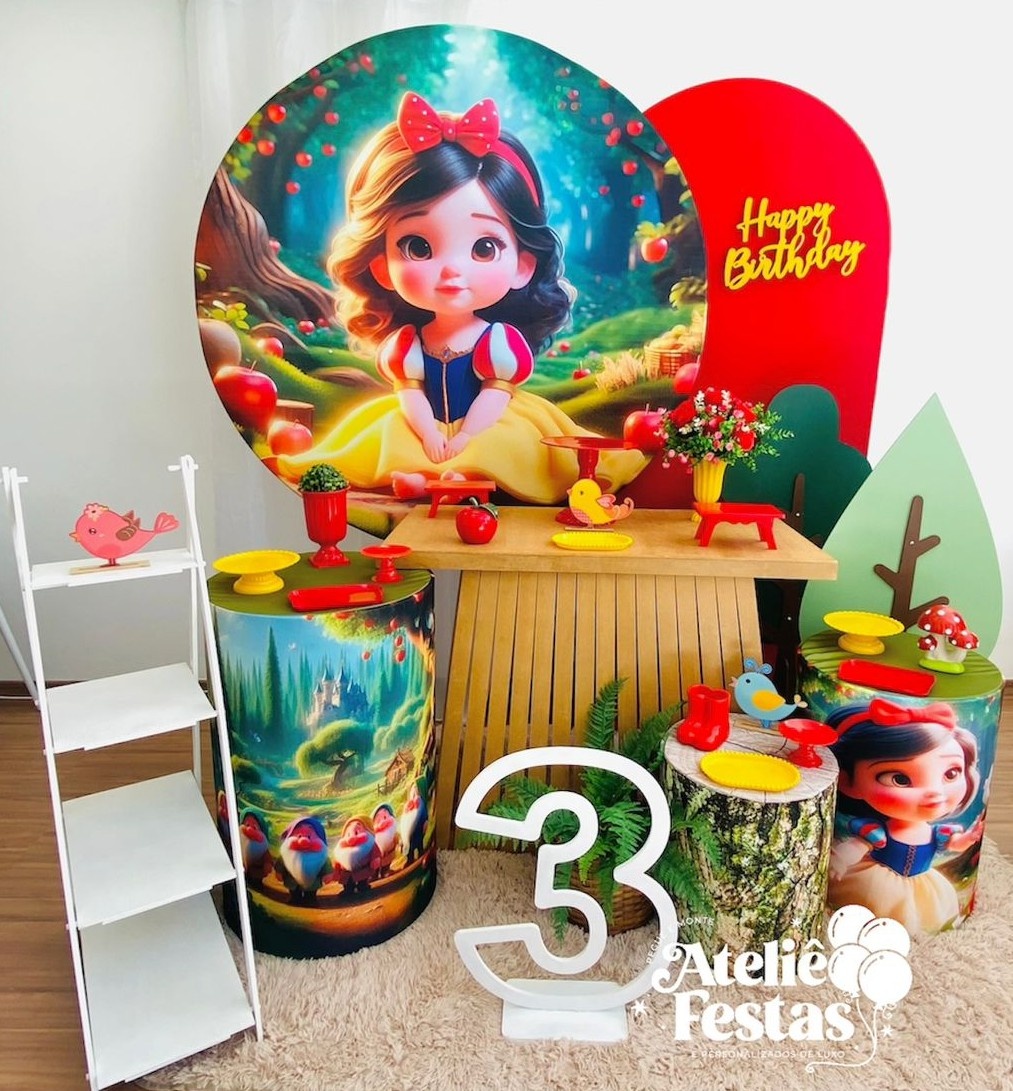 Kit Ouro Branca de Neve Cute - Ateliê Festas