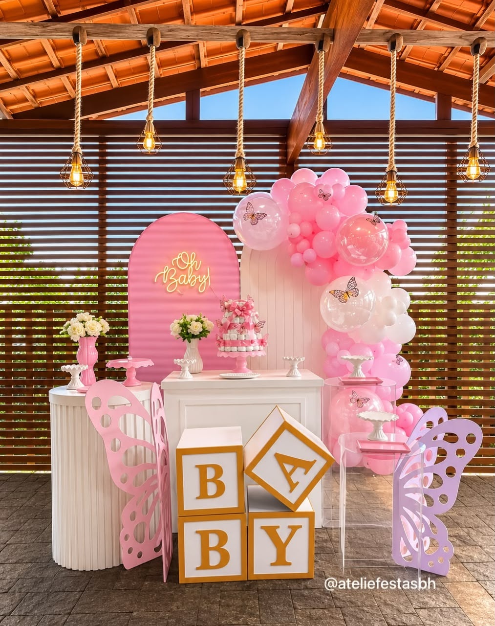 Chá de Bebê Borboletas Kit Diamante - Ateliê Festas