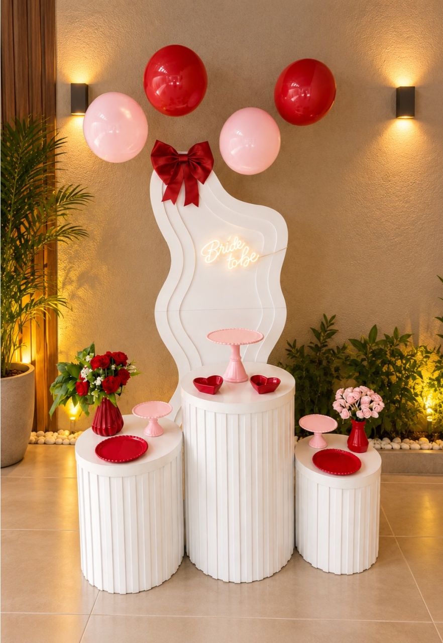 Chá de Lingerie Rosa E Vermelho Kit Diamante - Ateliê Festas