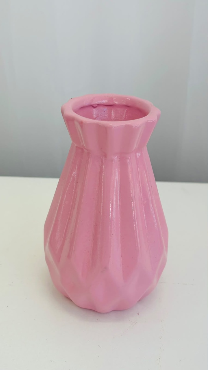 Vaso Madri de Cerâmica Rosa Candy Pp 14Cm - Ateliê Festas