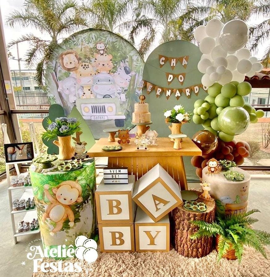 Kit Diamante Chá de Bebê Safari - Ateliê Festas