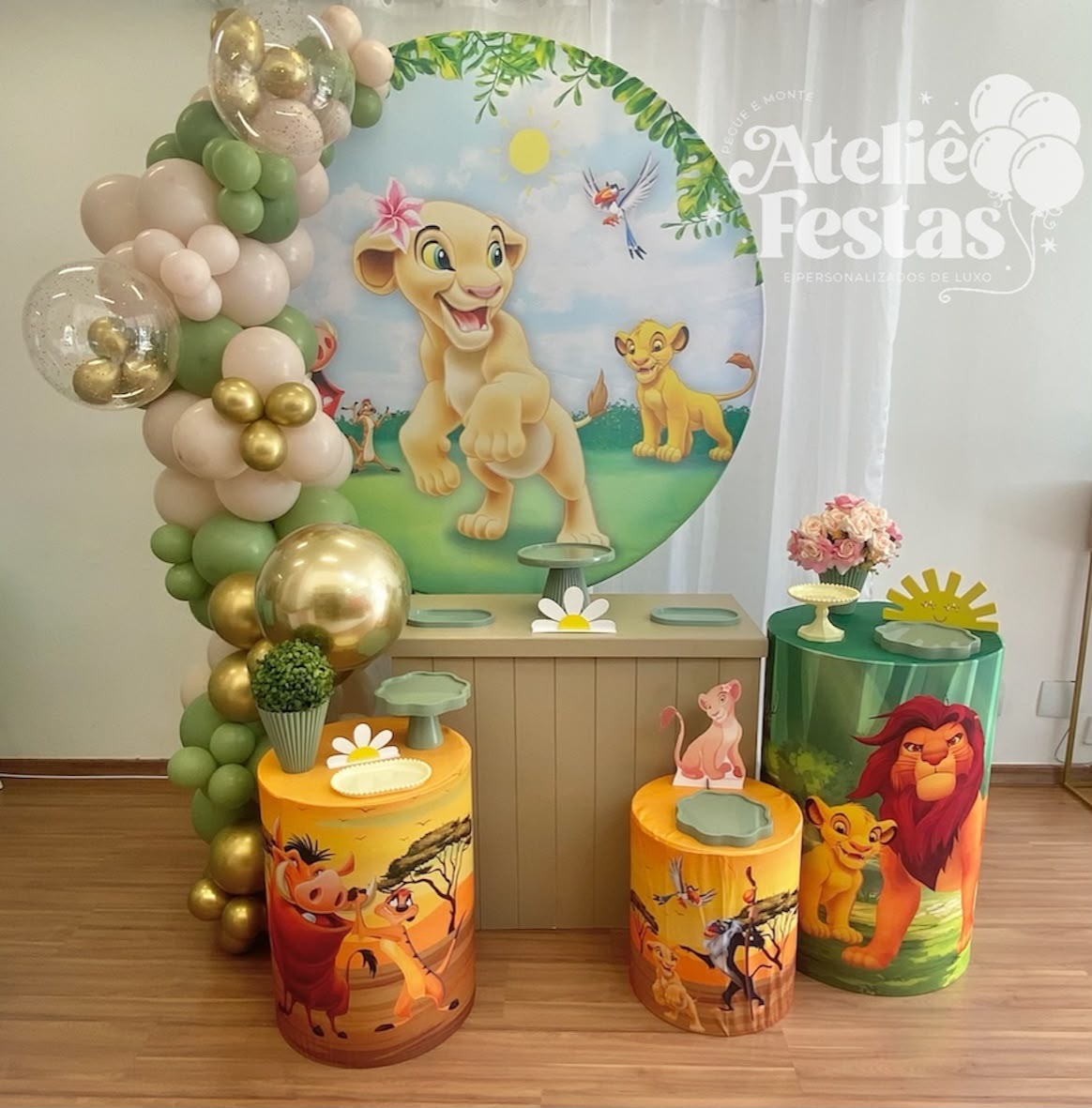 Kit Bronze Nala - Rei Leão - Ateliê Festas