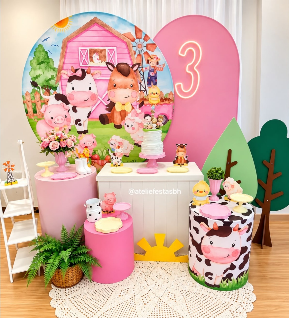 Kit Ouro Fazendinha Rosa - Ateliê Festas