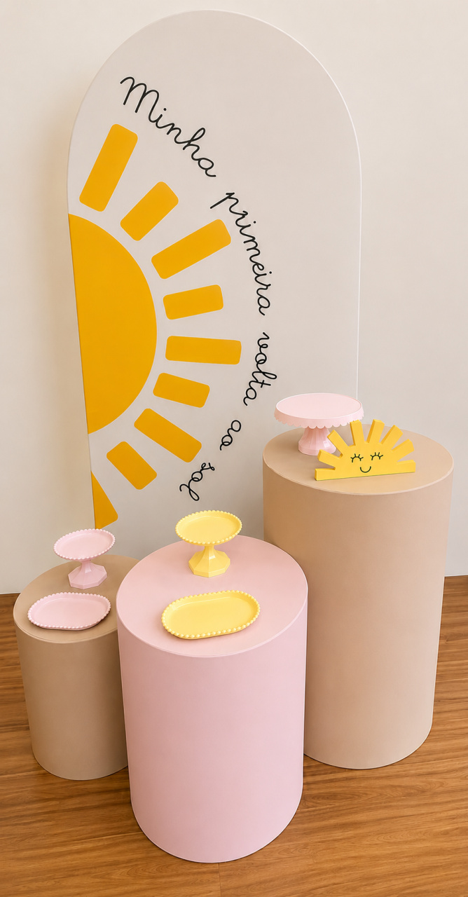Kit Básico Minha Primeira Volta Ao Sol - Menina - Ateliê Festas