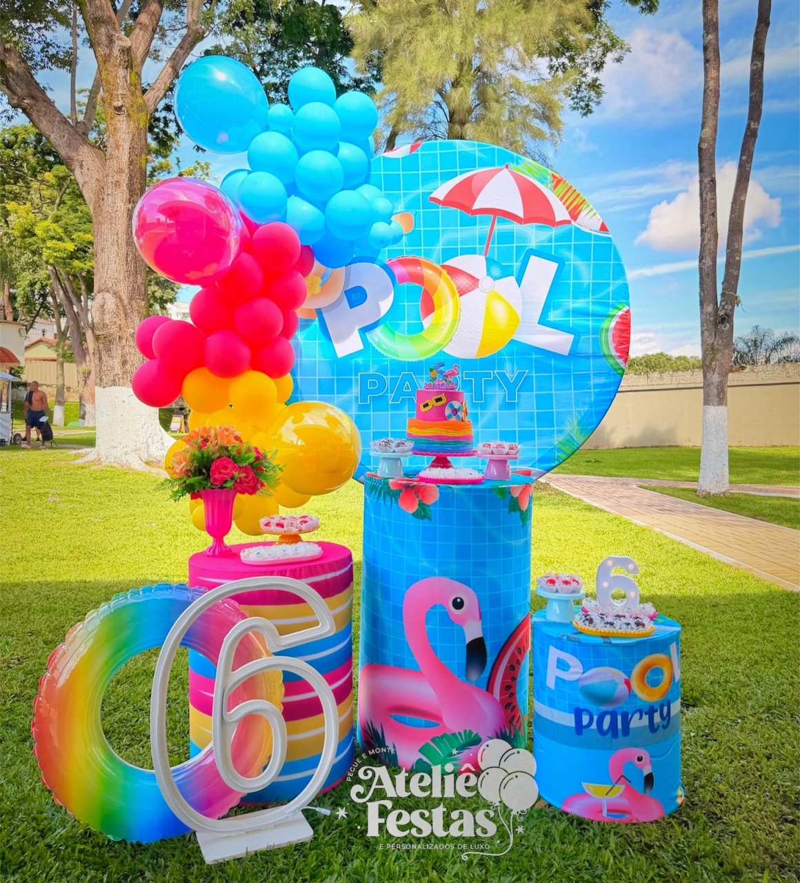 Kit Básico Pool Party Com Led de Chão - Ateliê Festas